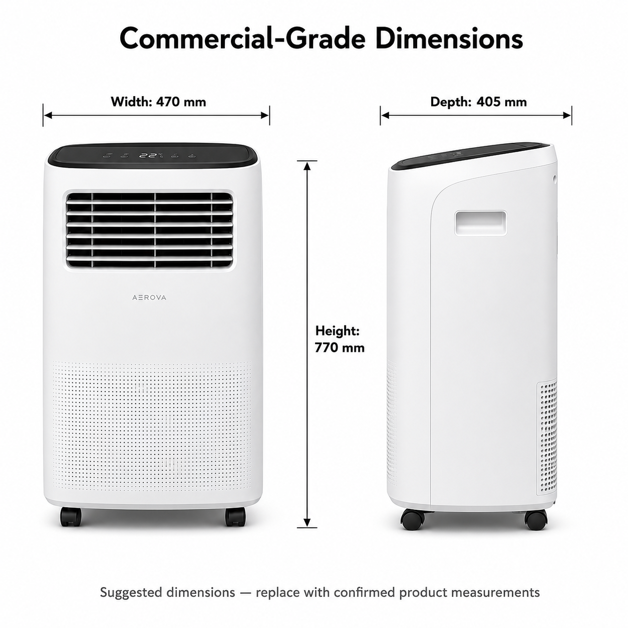 AEROVA Commercial 14000 — Heavy-Duty Portable AC (14000 BTU)