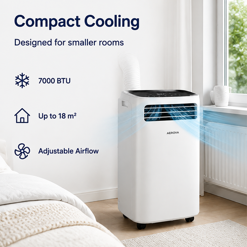 AEROVA BreezeFlow 7000 BTU Portable Air Conditioner product detail image 1