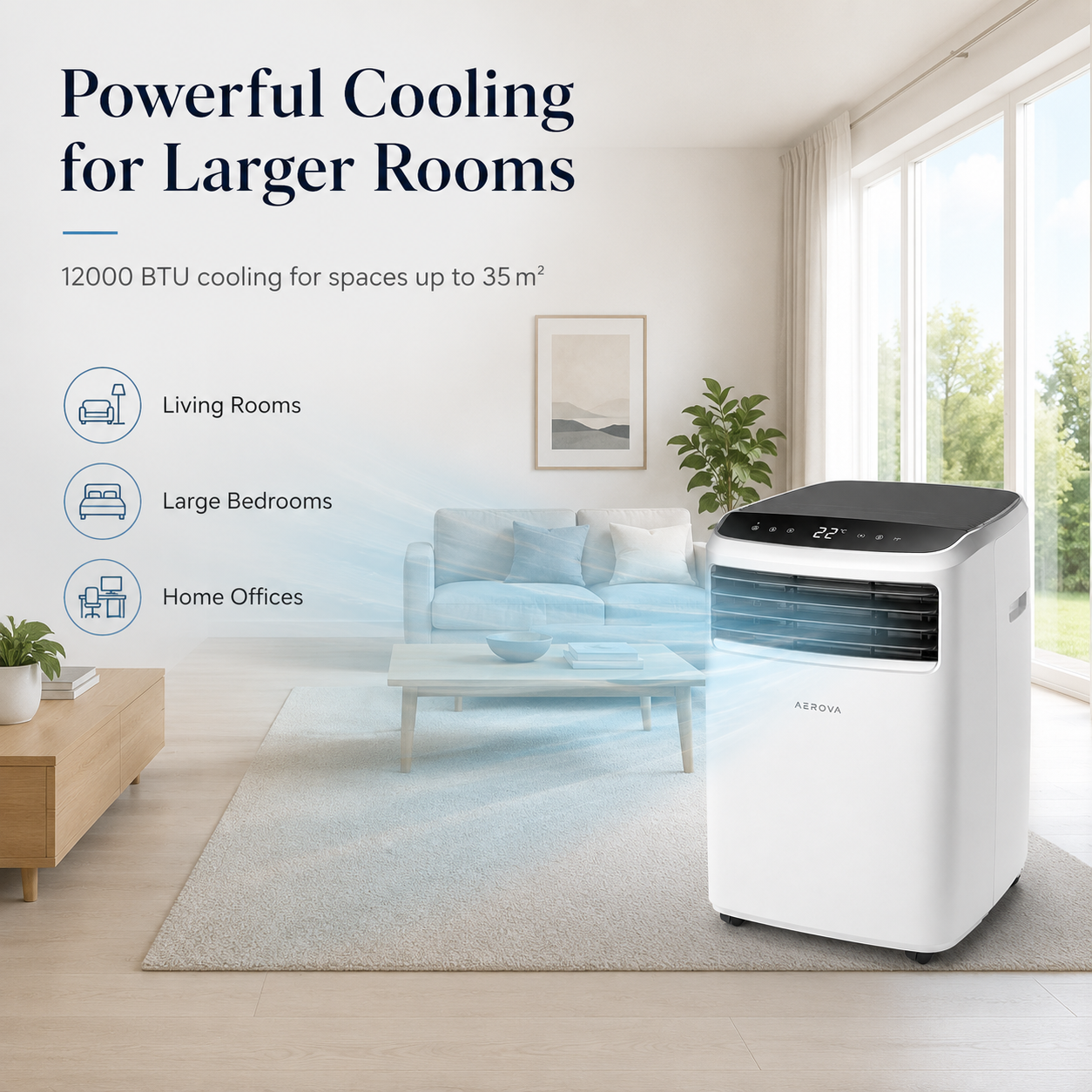 AEROVA BreezeFlow 12000 BTU Portable Air Conditioner product detail image 2